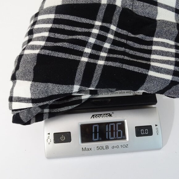 Jachs Girlfriend Black White Plaid Flannel Button Up Shirt Women Size S Pockets - Picture 12 of 12